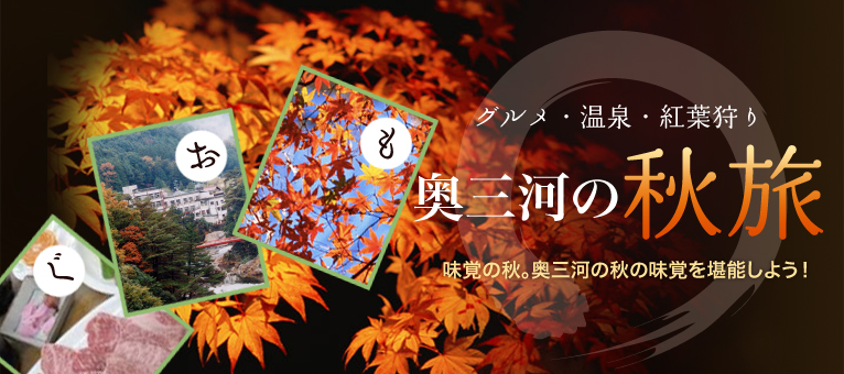 グルメ・温泉・紅葉狩り 奥三河の秋旅 味覚の秋。奥三河の秋の味覚を堪能しよう！